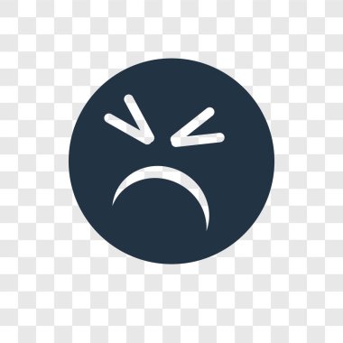 Saydam arka plan üzerinde üzgün şeffaflık logo kavramı izole üzgün vektör simgesi