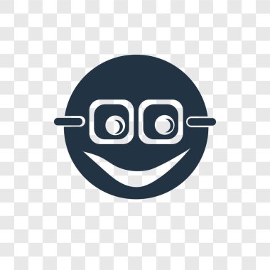 Saydam arka plan üzerinde serin şeffaflık logo kavramı izole serin vektör simgesi