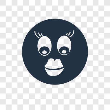 Saydam arka plan üzerinde kız şeffaflık logo kavramı izole kız vektör simgesi