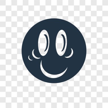 Saydam arka plan üzerinde mutlu şeffaflık logo kavramı izole mutlu vektör simgesi