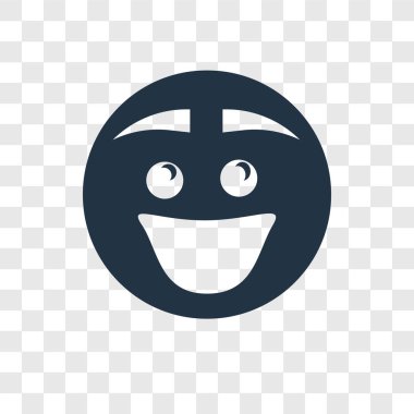 Saydam arka plan üzerinde mutlu şeffaflık logo kavramı izole mutlu vektör simgesi