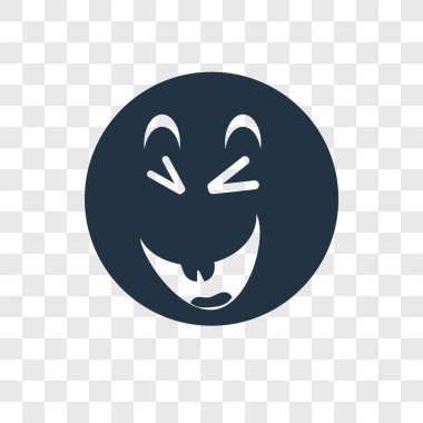 Saydam arka plan üzerinde gülme şeffaflık logo kavramı izole gülme vektör simgesi