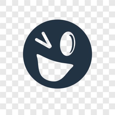 Saydam arka plan üzerinde Wink şeffaflık logo kavramı izole wink vektör simgesi