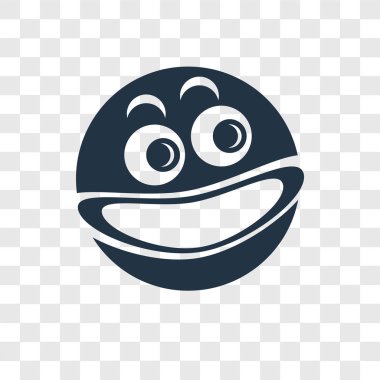 Saydam arka plan üzerinde mutlu şeffaflık logo kavramı izole mutlu vektör simgesi