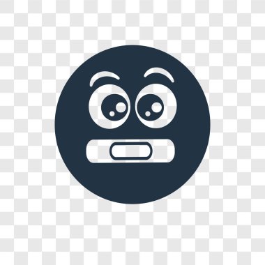 Saydam arka plan üzerinde sessiz şeffaflık logo kavramı izole sessiz vektör simgesi