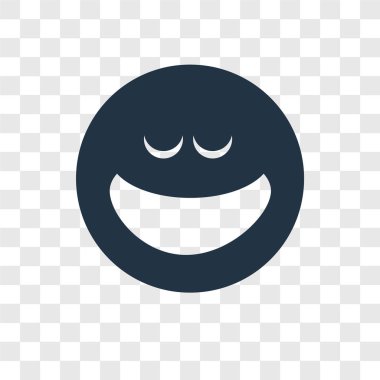 Saydam arka plan üzerinde mutlu şeffaflık logo kavramı izole mutlu vektör simgesi