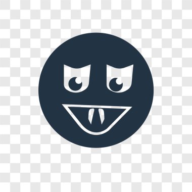 Saydam arka plan üzerinde vampir şeffaflık logo kavramı izole vampir vektör simgesi