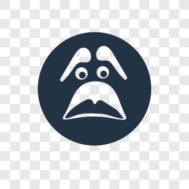 Saydam arka plan üzerinde üzgün şeffaflık logo kavramı izole üzgün vektör simgesi