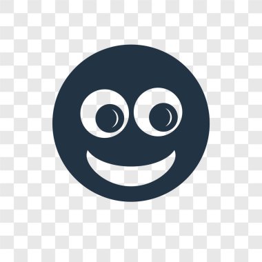 Saydam arka plan üzerinde mutlu şeffaflık logo kavramı izole mutlu vektör simgesi