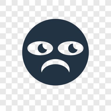 Saydam arka plan üzerinde üzgün şeffaflık logo kavramı izole üzgün vektör simgesi