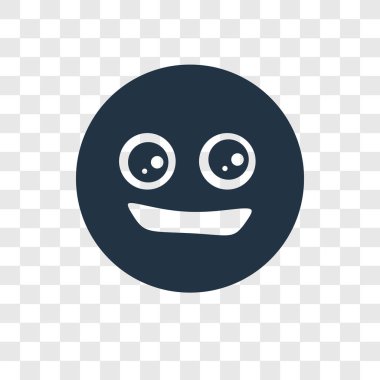 Saydam arka plan üzerinde mutlu şeffaflık logo kavramı izole mutlu vektör simgesi