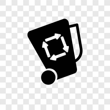 Saydam arka plan üzerinde şeffaflık logo kavramı cleanin çöp izole vektör simge cleanin çöp