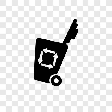 Saydam arka plan üzerinde şeffaflık logo kavramı cleanin çöp izole vektör simge cleanin çöp