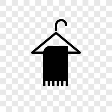 Saydam arka plan üzerinde şeffaflık logo kavramı cleanin askı izole vektör simge cleanin askı