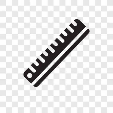 Saydam arka plan üzerinde cetvel şeffaflık logo kavramı izole cetvel vektör simgesi