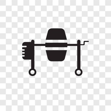 Saydam arka plan üzerinde beton mikser şeffaflık logo kavramı izole beton mikser vektör simgesi