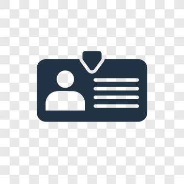 Saydam arka plan üzerinde kimlik kartı şeffaflık logo kavramı izole kimlik kartı vektör simgesi