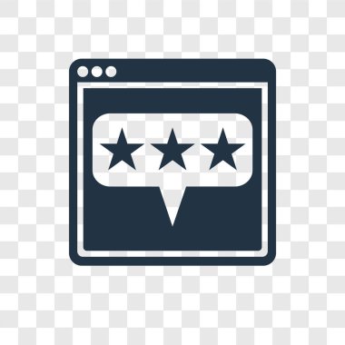 Saydam arka plan üzerinde geribildirim şeffaflık logo kavramı izole geribildirim vektör simgesi