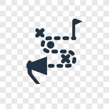 Saydam arka plan üzerinde strateji şeffaflık logo kavramı izole strateji vektör simgesi