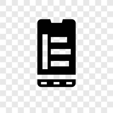 Saydam arka plan üzerinde çubuk grafik şeffaflık logo kavramı izole çubuk grafik vektör simgesi