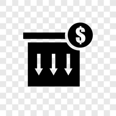 Saydam arka plan üzerinde ambalaj şeffaflık logo kavramı izole ambalaj vektör simgesi