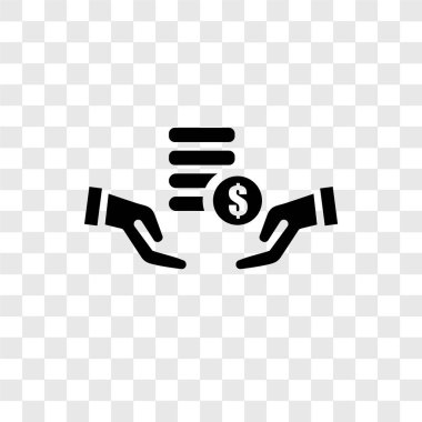 Saydam arka plan üzerinde yatırım şeffaflık logo kavramı izole yatırım vektör simgesi