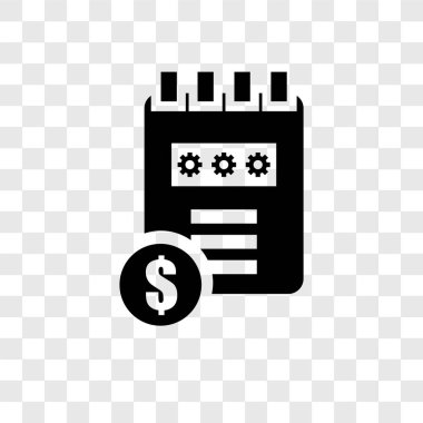 Saydam arka plan üzerinde defter şeffaflık logo kavramı izole defter vektör simgesi