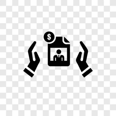 Saydam arka plan üzerinde yatırım şeffaflık logo kavramı izole yatırım vektör simgesi