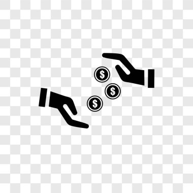 Saydam arka plan üzerinde sikke şeffaflık logo kavramı izole sikke vektör simgesi