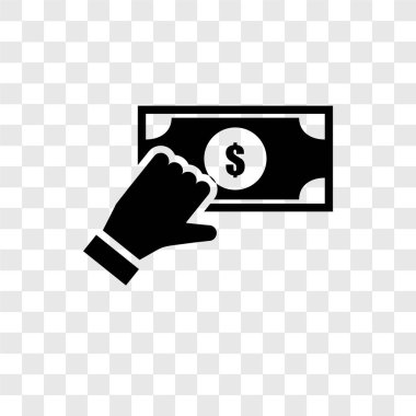 Saydam arka plan üzerinde Crowdfunding saydamlık logo kavramı izole Crowdfunding vektör simgesi