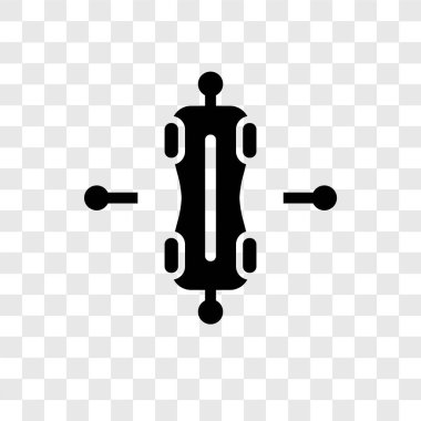 Saydam arka plan üzerinde kaykay şeffaflık logo kavramı izole kaykay vektör simgesi