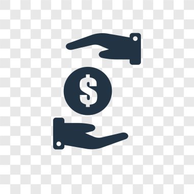 Saydam arka plan üzerinde sikke şeffaflık logo kavramı izole sikke vektör simgesi