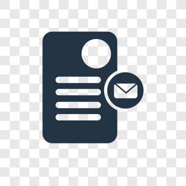 Saydam arka plan üzerinde ileti örneği şeffaflık logo kavramı izole Kırtasiye vektör simgesi