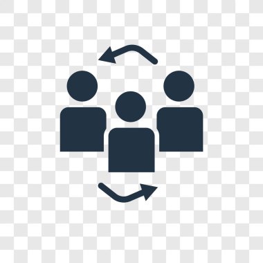 Saydam arka plan üzerinde ekip çalışması şeffaflık logo kavramı izole ekip çalışması vektör simgesi