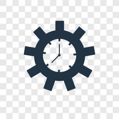 Saydam arka plan üzerinde zaman şeffaflık logo kavramı izole zaman vektör simgesi