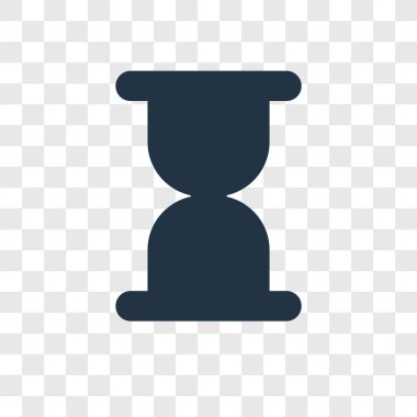 Saydam arka plan üzerinde kum saati şeffaflık logo kavramı izole kum saati vektör simgesi