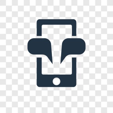 Saydam arka plan üzerinde Smartphone şeffaflık logo kavramı izole Smartphone vektör simgesi