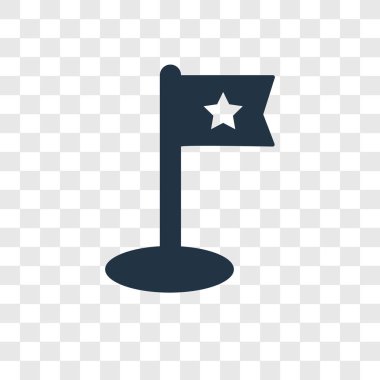 Saydam arka plan üzerinde bayrak şeffaflık logo kavramı izole bayrak vektör simgesi