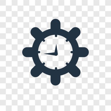 Saydam arka plan üzerinde saat şeffaflık logo kavramı izole saat vektör simgesi