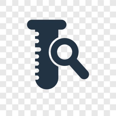 Saydam arka plan üzerinde Test tüpü şeffaflık logo kavramı izole tüp vektör simgesi