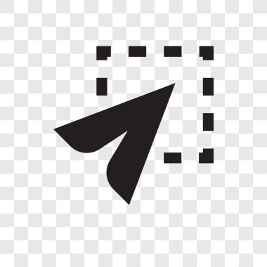 Saydam arka plan üzerinde Select şeffaflık logo kavramı izole vektör simge seçin