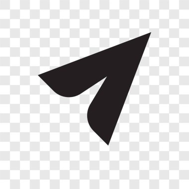 Saydam arka plan üzerinde imleç şeffaflık logo kavramı izole imleç vektör simgesi