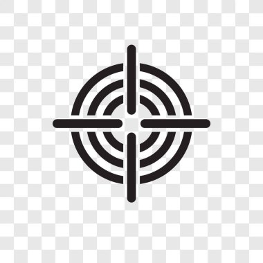 Saydam arka plan üzerinde hedef şeffaflık logo kavramı izole hedef vektör simgesi