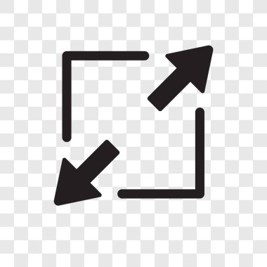 Saydam arka plan üzerinde Resize şeffaflık logo kavramı izole vektör simge yeniden boyutlandırma