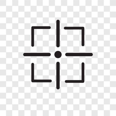 Saydam arka plan üzerinde hedef şeffaflık logo kavramı izole hedef vektör simgesi