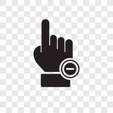 Şeffaf arka plan üzerinde tıkırtı şeffaflık logo kavramı izole clicker vektör simgesi