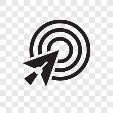 Saydam arka plan üzerinde imleç şeffaflık logo kavramı izole imleç vektör simgesi