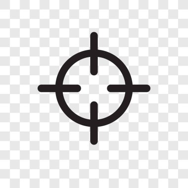 Saydam arka plan üzerinde hedef şeffaflık logo kavramı izole hedef vektör simgesi