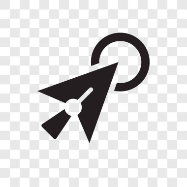 Saydam arka plan üzerinde imleç şeffaflık logo kavramı izole imleç vektör simgesi