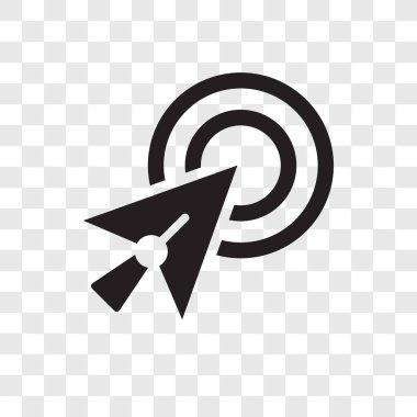 Saydam arka plan üzerinde imleç şeffaflık logo kavramı izole imleç vektör simgesi